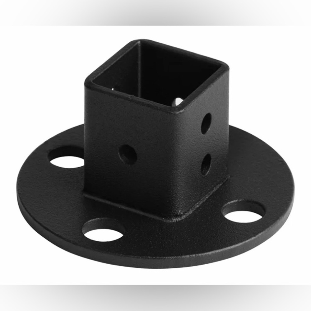 Black Steel Mounting Bracket 1” Steel Post Railing Fence Flange Base Anchor